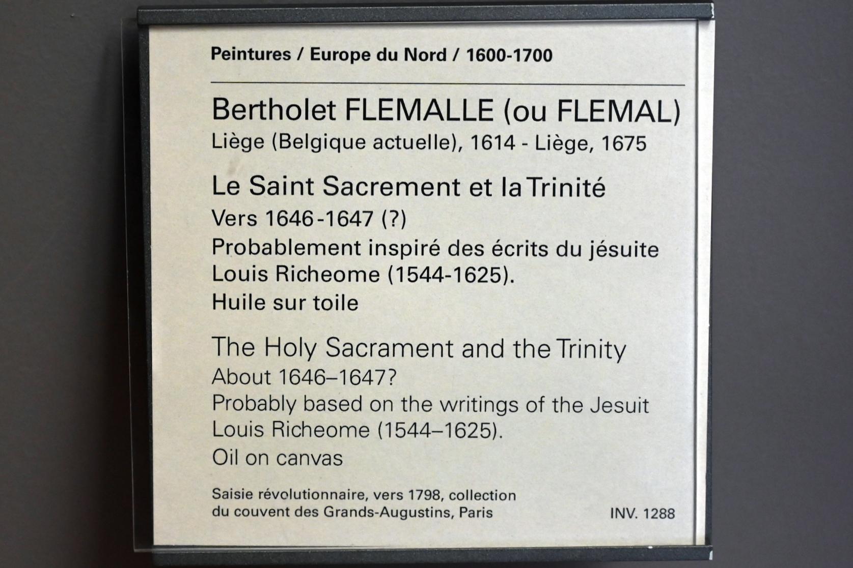 Bertholet Flémal (Flemalle) (1646–1650), Allerheiligstes und Dreifaltigkeit, Paris, Musée du Louvre, Saal 802, um 1646–1647, Bild 2/2