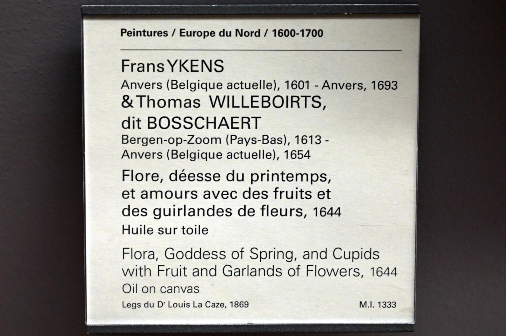 Frans Ykens (1644), Flora, Göttin der Blüte, und Amoretten mit Früchten und Blumengirlanden, Paris, Musée du Louvre, Saal 802, 1644, Bild 2/2