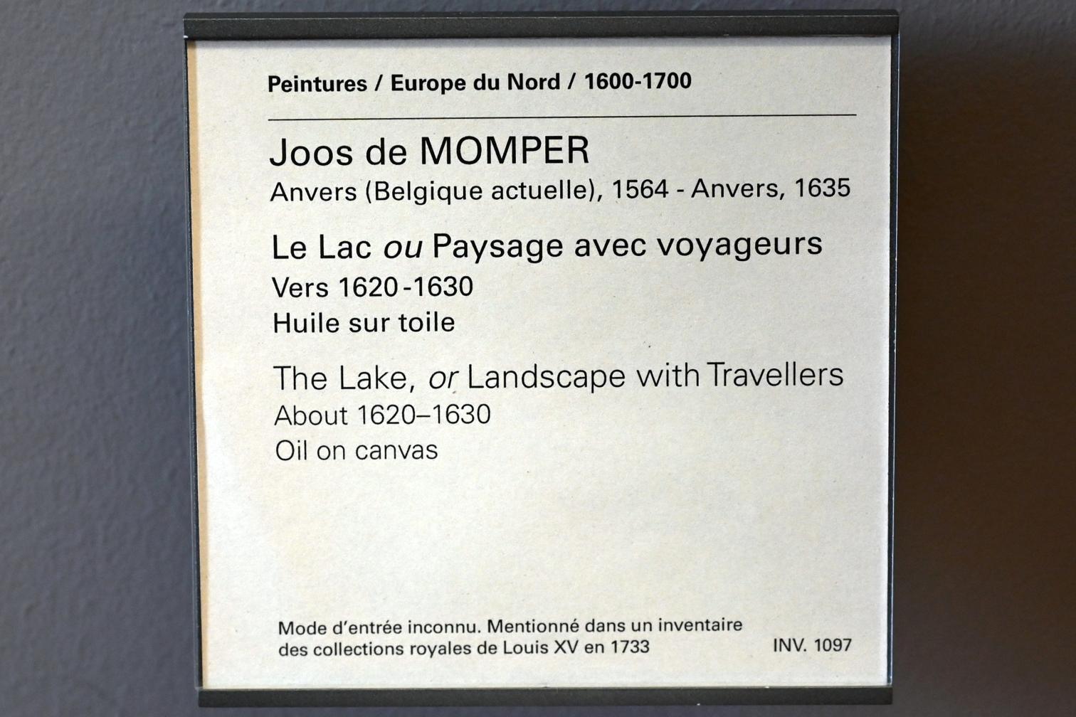 Joos de Momper (1595–1625), Der See (Landschaft mit Reisenden), Paris, Musée du Louvre, Saal 802, um 1620–1630, Bild 2/2