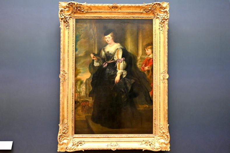 Peter Paul Rubens (1598–1640), Porträt von Hélène Fourment (1614-1673) mit Kutsche, gefolgt von Ihrem Sohn Franz als Page (Hélène Fourment mit der Kutsche), Paris, Musée du Louvre, Saal 855, um 1639