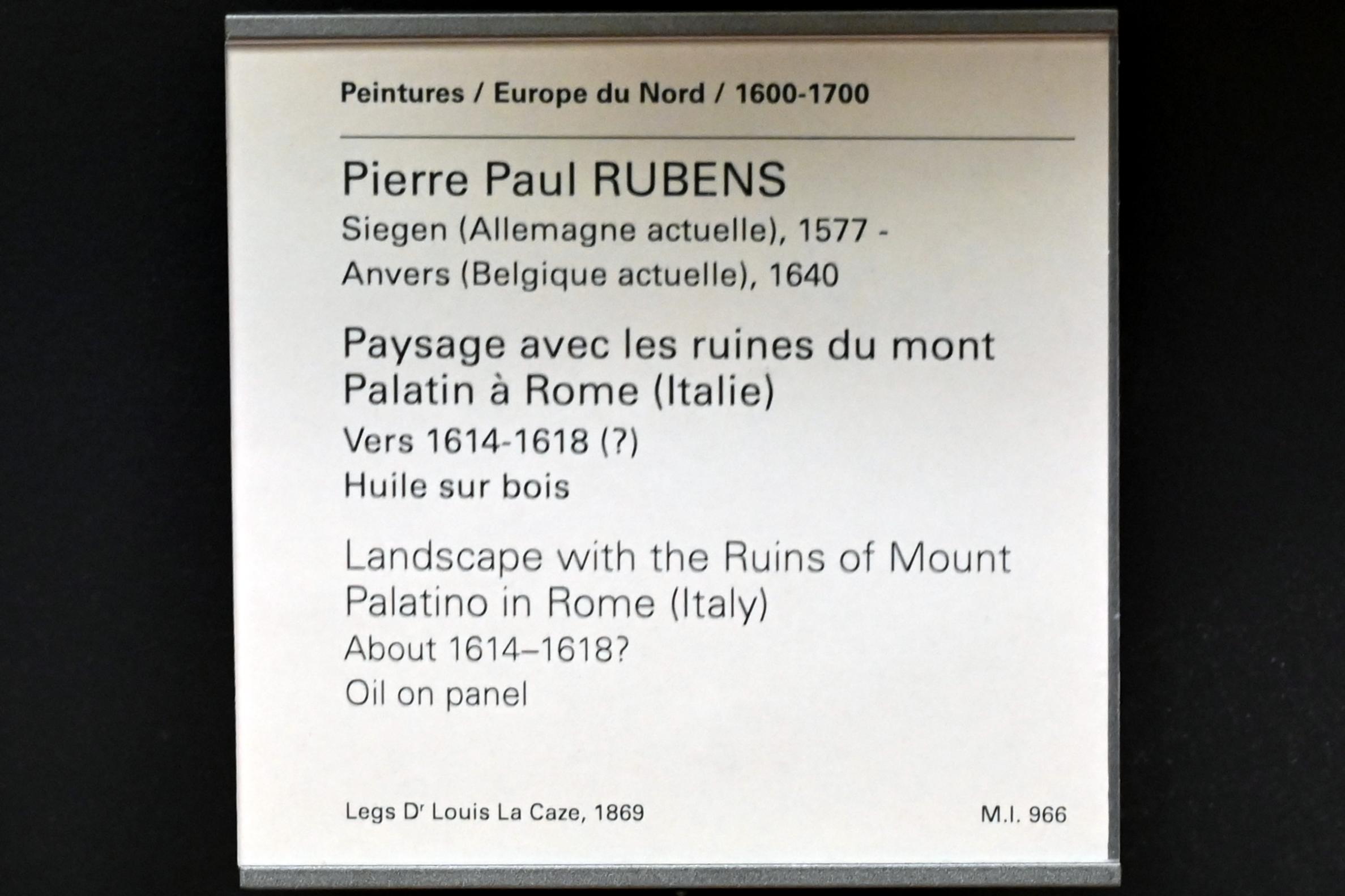 Peter Paul Rubens (1598–1640), Landschaft mit den Ruinen auf dem Palatin in Rom, Paris, Musée du Louvre, Saal 855, um 1614–1618, Bild 2/2