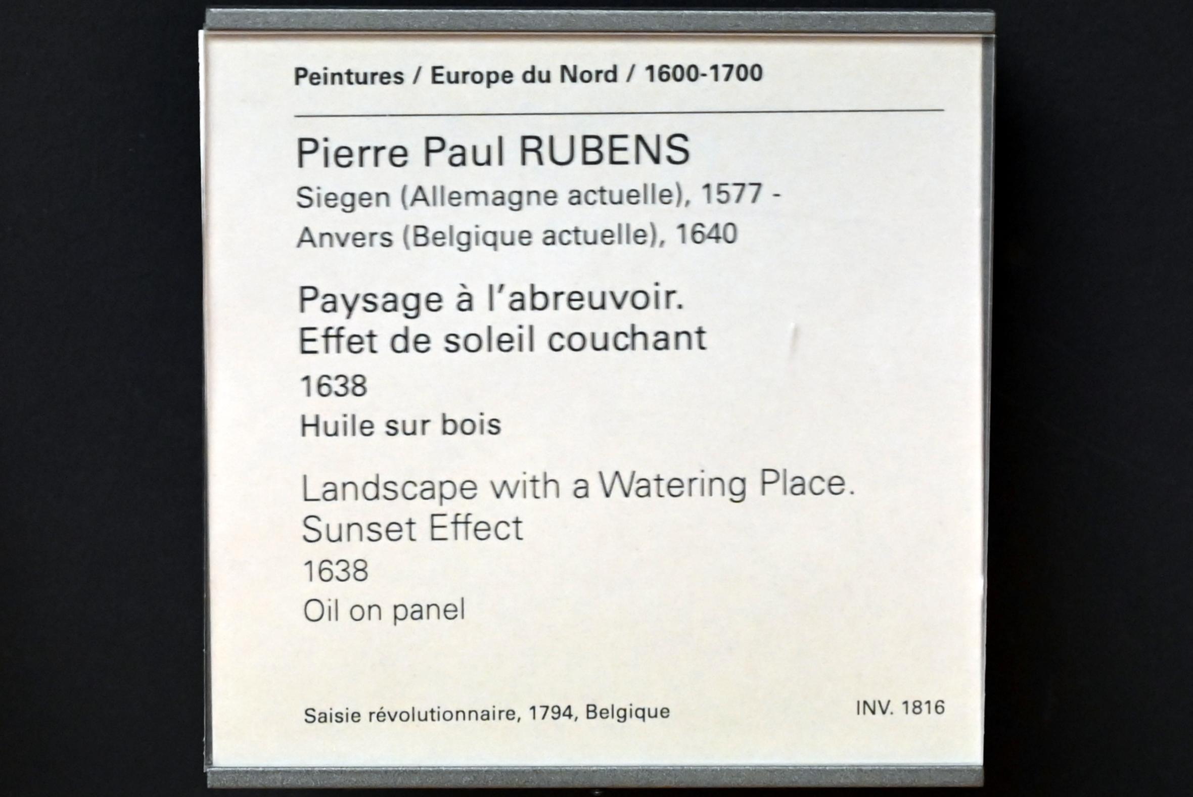 Peter Paul Rubens (1598–1640), Landschaft an der Wasserstelle bei Sonnenuntergang, Paris, Musée du Louvre, Saal 855, 1638, Bild 2/2