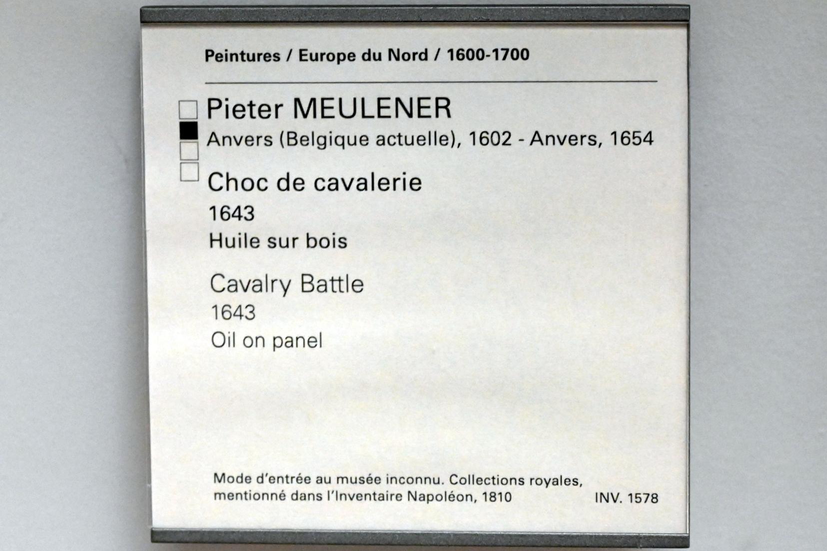 Pieter Meulener (1643–1654), Reiterkampf, Paris, Musée du Louvre, Saal 857, 1643, Bild 2/2