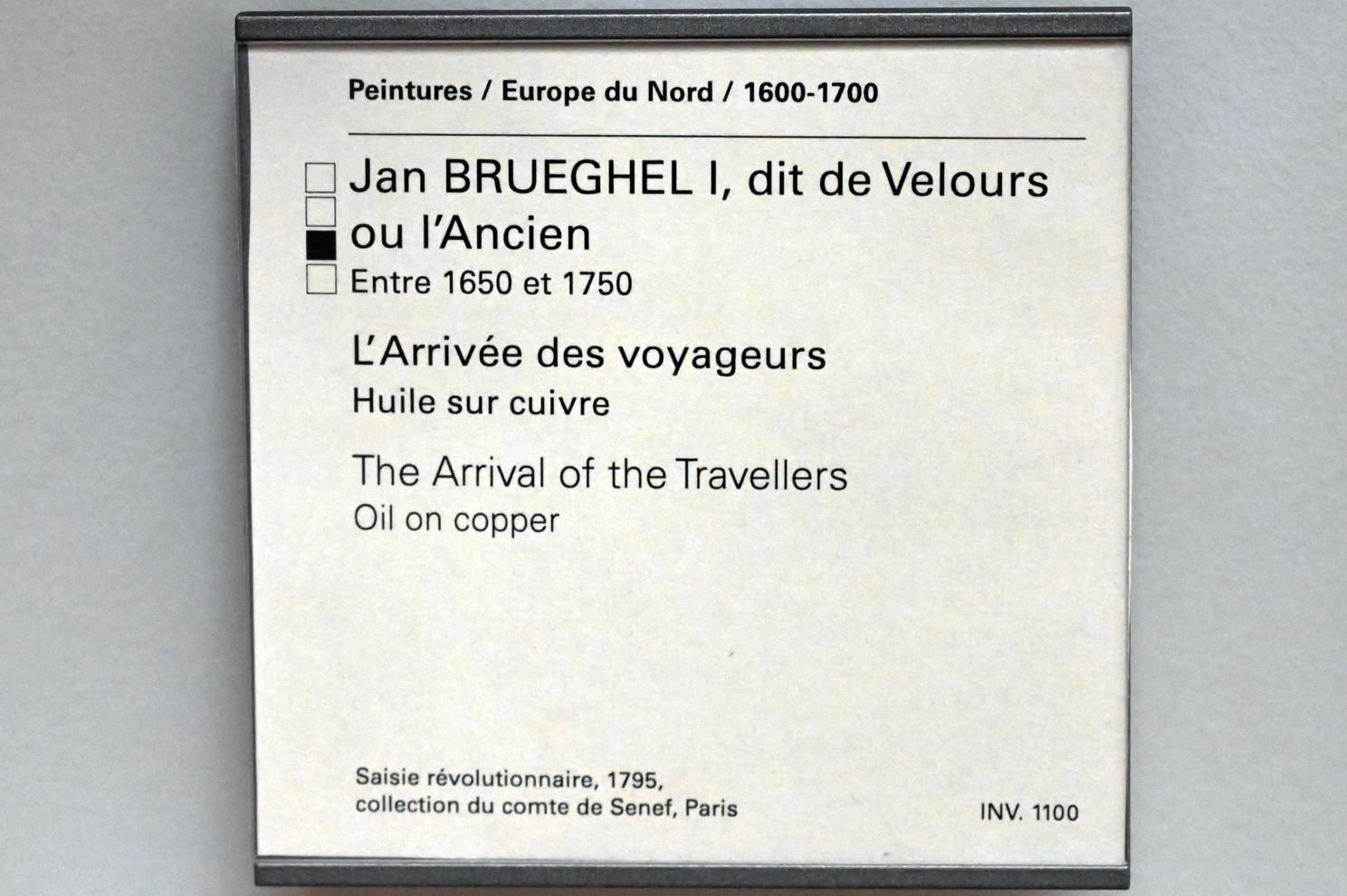 Jan Brueghel der Ältere (Samtbrueghel, Blumenbrueghel) (1593–1621), Ankunft der Reisenden, Paris, Musée du Louvre, Saal 857, Undatiert, Bild 2/2