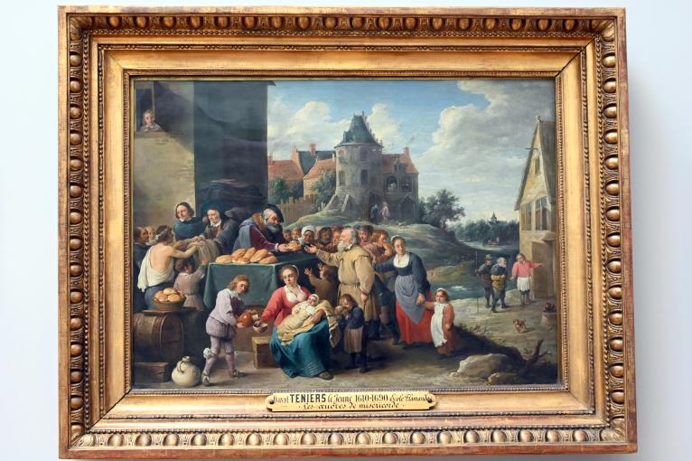 David Teniers der Jüngere (1633–1682), Die sieben Werke der Barmherzigkeit, Paris, Musée du Louvre, Saal 857, 1640–1650