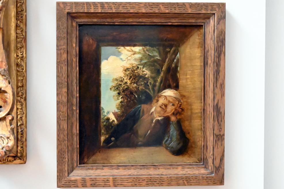 Joos van Craesbeeck (1632–1655), Mann mit Stock (Die Berührung), Paris, Musée du Louvre, Saal 857, um 1630–1635, Bild 1/2