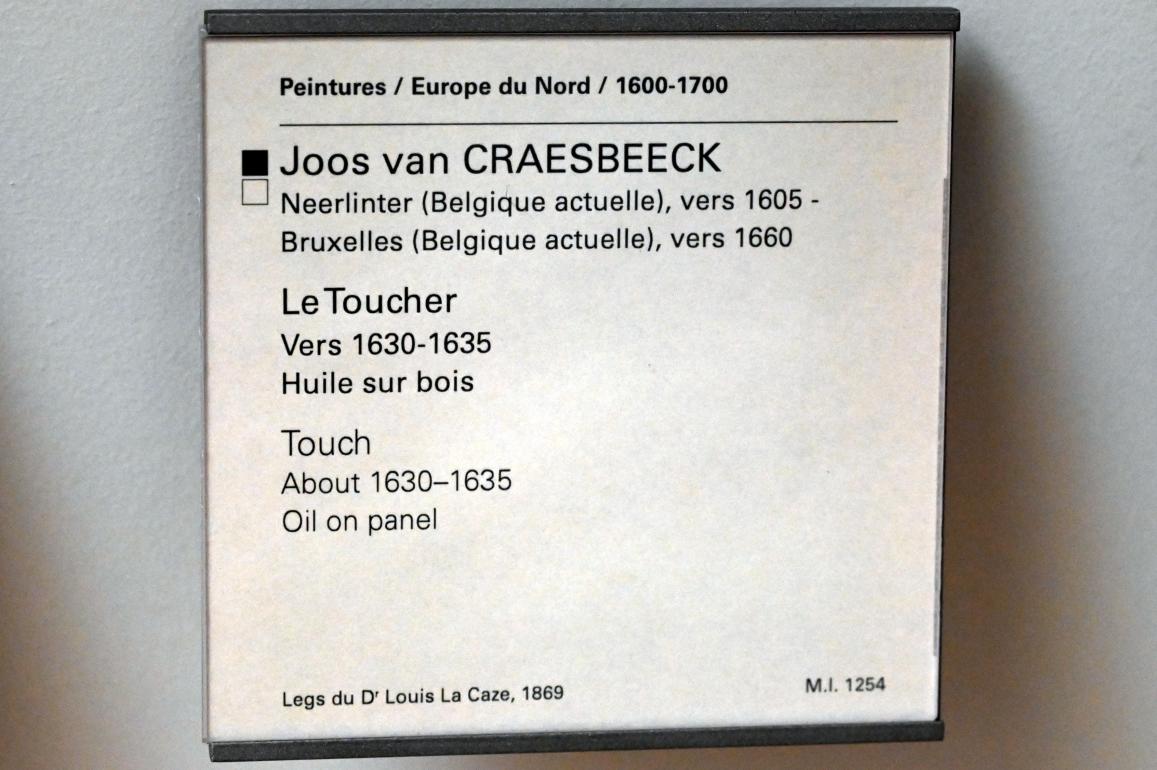 Joos van Craesbeeck (1632–1655), Mann mit Stock (Die Berührung), Paris, Musée du Louvre, Saal 857, um 1630–1635, Bild 2/2