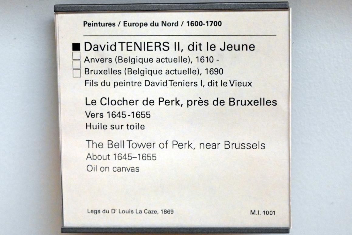 David Teniers der Jüngere (1633–1682), Der Glockenturm von Perk bei Brüssel, Paris, Musée du Louvre, Saal 857, um 1645–1655, Bild 2/2