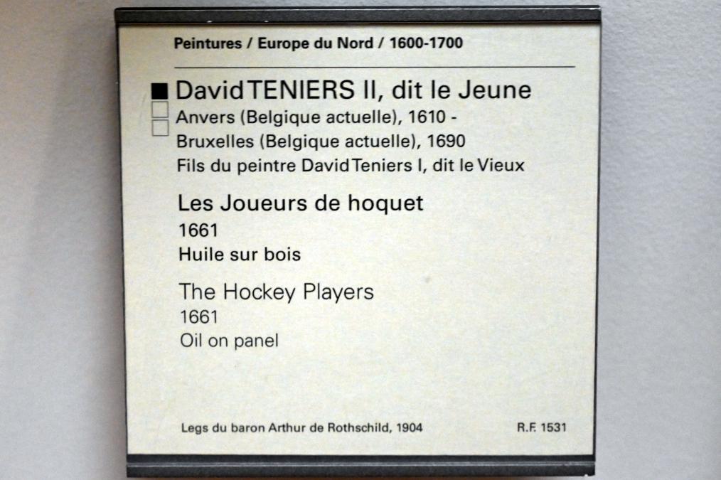 David Teniers der Jüngere (1633–1682), Hockeyspieler, Paris, Musée du Louvre, Saal 857, 1661, Bild 2/2