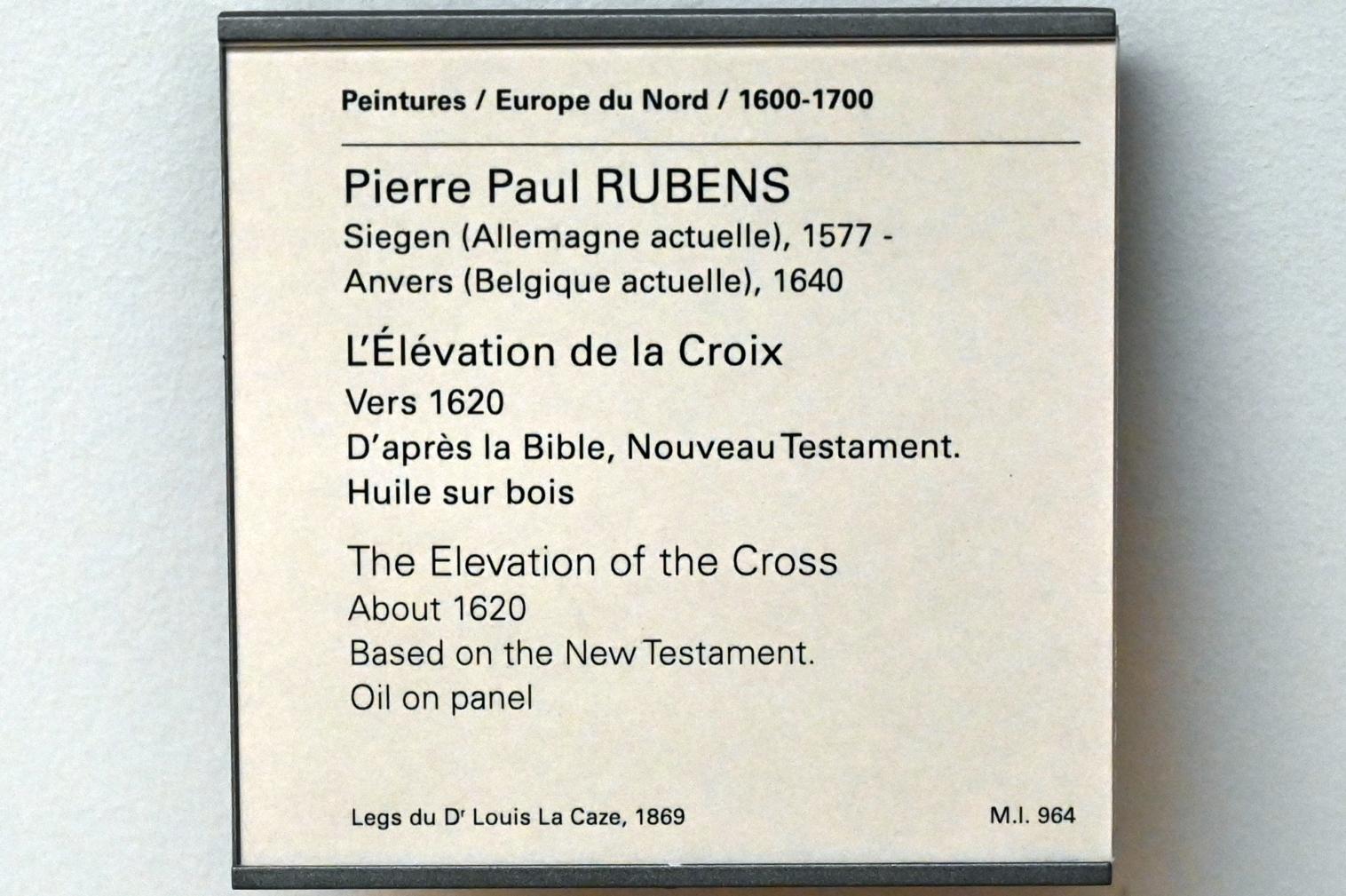 Peter Paul Rubens (1598–1650), Kreuzaufrichtung, Paris, Musée du Louvre, Saal 856, um 1620, Bild 2/2