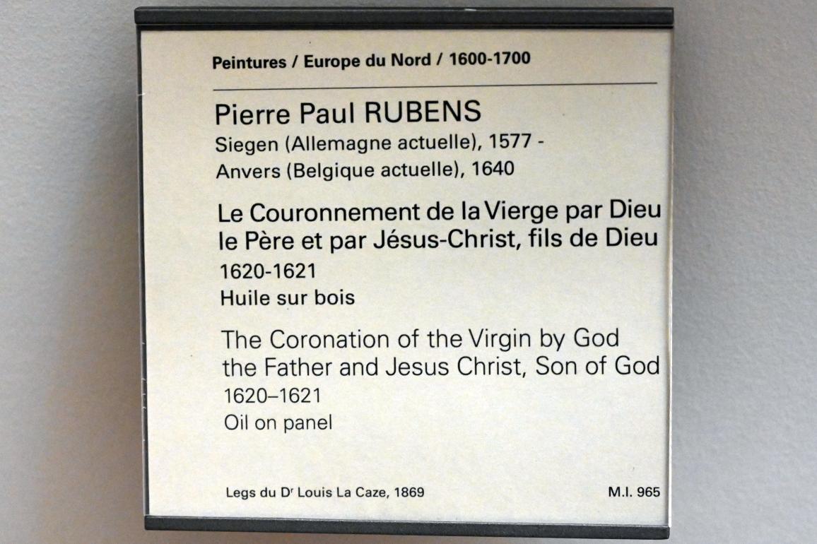 Peter Paul Rubens (1598–1640), Marienkrönung durch Gottvater und Christus, Paris, Musée du Louvre, Saal 856, 1620–1621, Bild 2/2