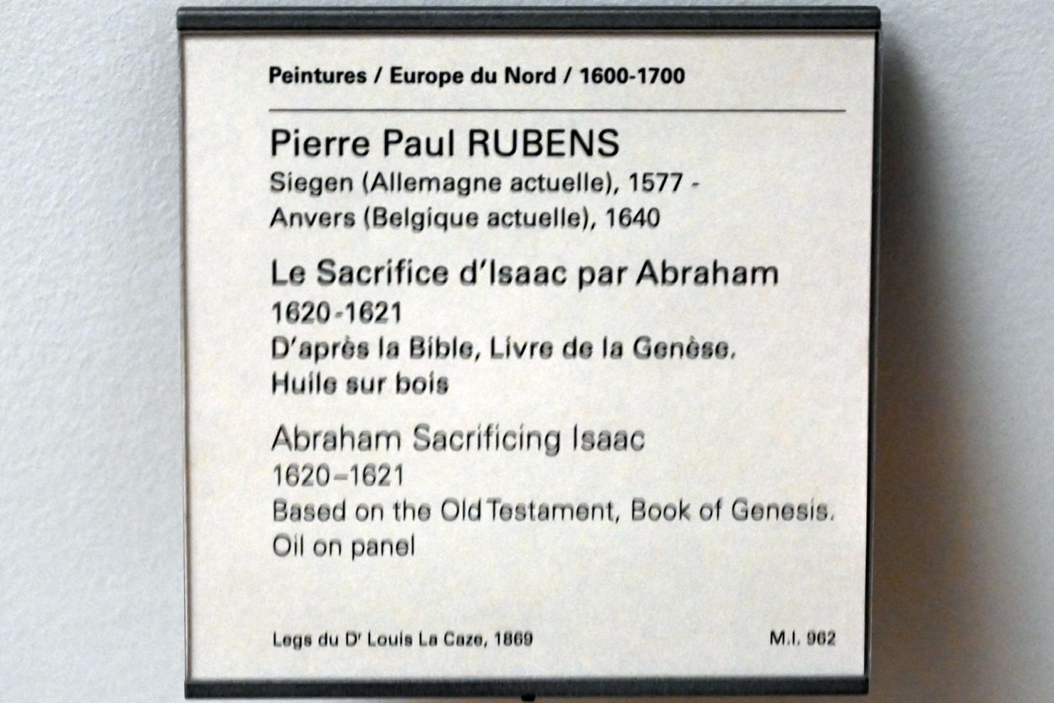 Peter Paul Rubens (1598–1650), Opferung Isaaks, Paris, Musée du Louvre, Saal 856, 1620–1621, Bild 2/2
