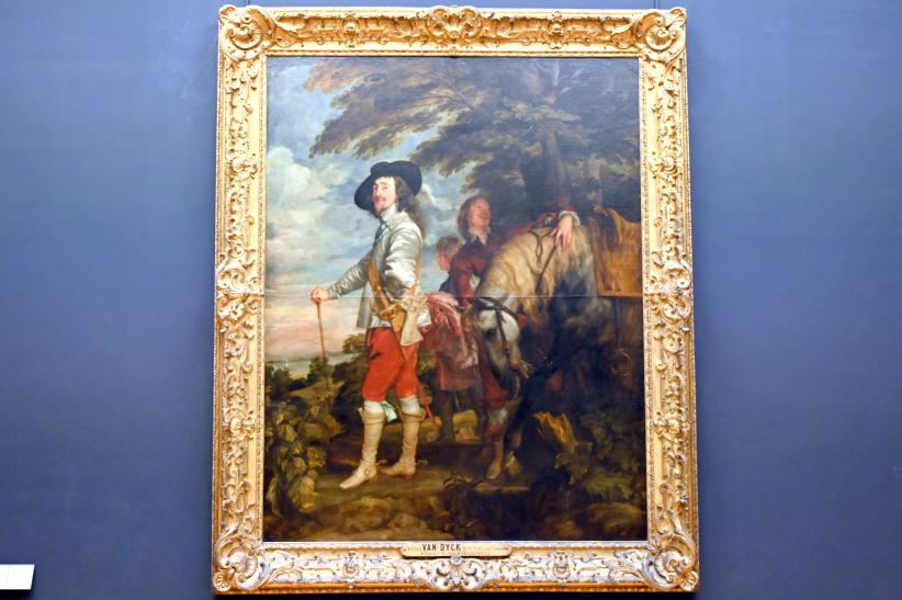 Anthonis (Anton) van Dyck (1614–1641), Porträt von Karl I., König von England (1625-1649) (Karl I. bei der Jagd), Paris, Musée du Louvre, Saal 853, um 1635