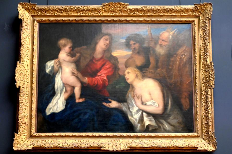 Anthonis (Anton) van Dyck (1614–1641), Maria mit Kind und drei Büßern (David, Maria Magdalena und dem verlorenen Sohn), Paris, Musée du Louvre, Saal 850, um 1627–1632