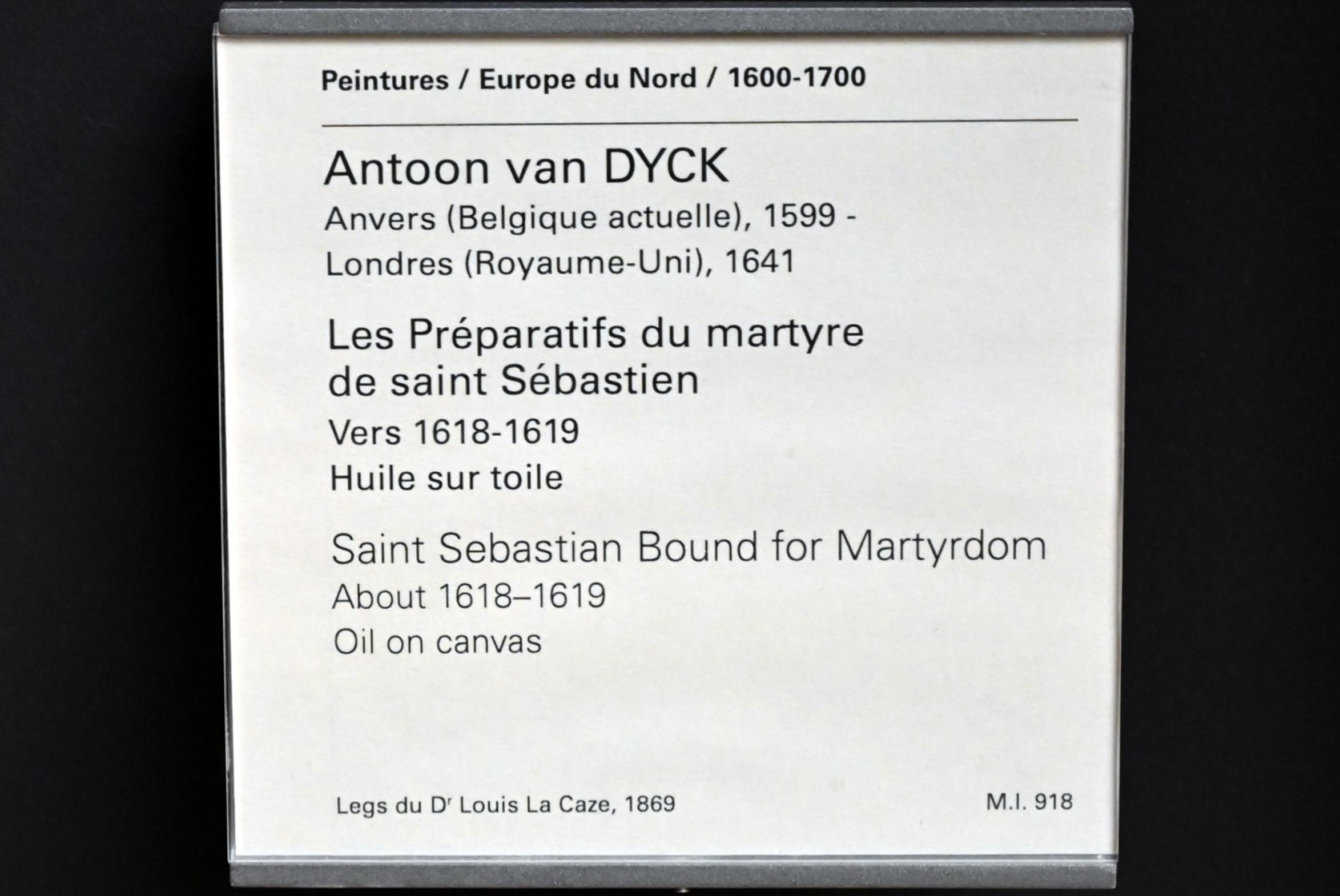 Anthonis (Anton) van Dyck (1614–1641), Fixierung des Heiligen Sebastian am Marterbaum, Paris, Musée du Louvre, Saal 850, um 1618–1619, Bild 2/2