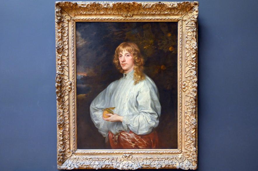 Anthonis (Anton) van Dyck (1614–1641), Porträt des James Stuart (1612–1655), Herzog von Richmond und Lennox, mit Attributen des  antiken Helden Paris, Paris, Musée du Louvre, Saal 850, um 1633–1634