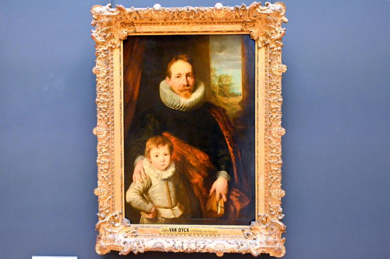 Anthonis (Anton) van Dyck (1614–1641), Porträt von Vater mit Sohn (Porträt von President Jean Richardot (um 1573-1614), Bischof von Arras und Erzbischof von Cambrai mit seinem Sohn Claude), Paris, Musée du Louvre, Saal 850, um 1617–1621