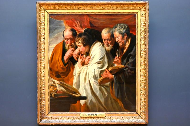 Jacob Jordaens (1615–1665), Die vier Evangelisten Matthäus, Markus, Lukas und Johannes, Paris, Musée du Louvre, Saal 848, um 1625–1630