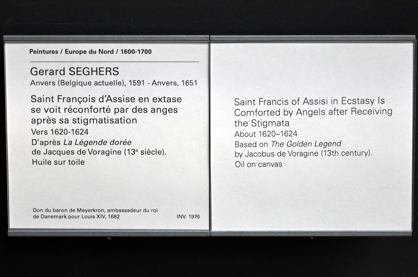 Gerard Seghers (1620–1637), Der von Engeln getröstete heilige Franziskus in Ekstase nach Empfang der Stigmata, Paris, Musée du Louvre, Saal 848, um 1620–1624, Bild 2/2
