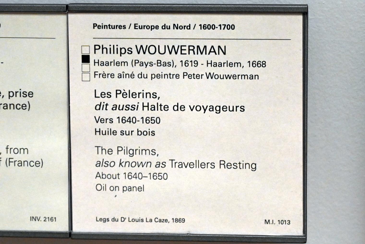 Philips Wouwerman (1645–1665), Die Pilger (Rast der Reisenden), Paris, Musée du Louvre, Saal 851, um 1640–1650, Bild 2/2