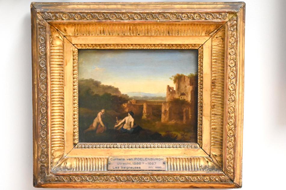 Cornelis van Poelenburgh (1620–1646), Badende in einer Ruinenlandschaft, Paris, Musée du Louvre, Saal 852, nach 1627, Bild 1/2