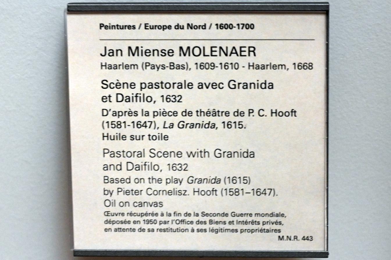Jan Miense Molenaer (1631–1650), Hirtenszene mit Granida und Daifilo, Paris, Musée du Louvre, Saal 849, 1632, Bild 2/2