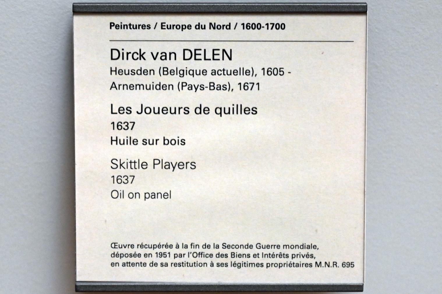 Dirck van Delen (1628–1649), Kegelspieler, Paris, Musée du Louvre, Saal 849, 1637, Bild 2/2