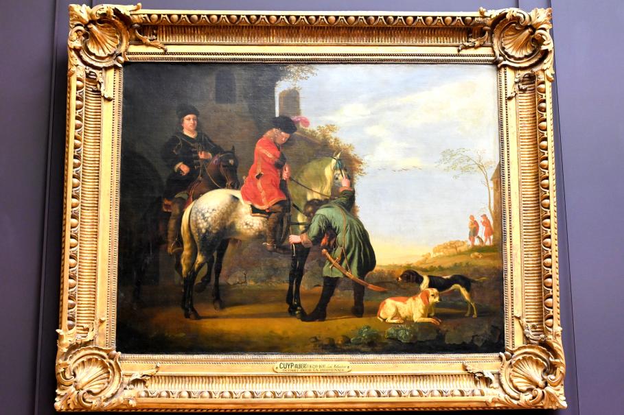 Aelbert Cuyp (1640–1667), Abreise zweier Reiter von einem Gasthaus, Paris, Musée du Louvre, Saal 846, um 1660–1670