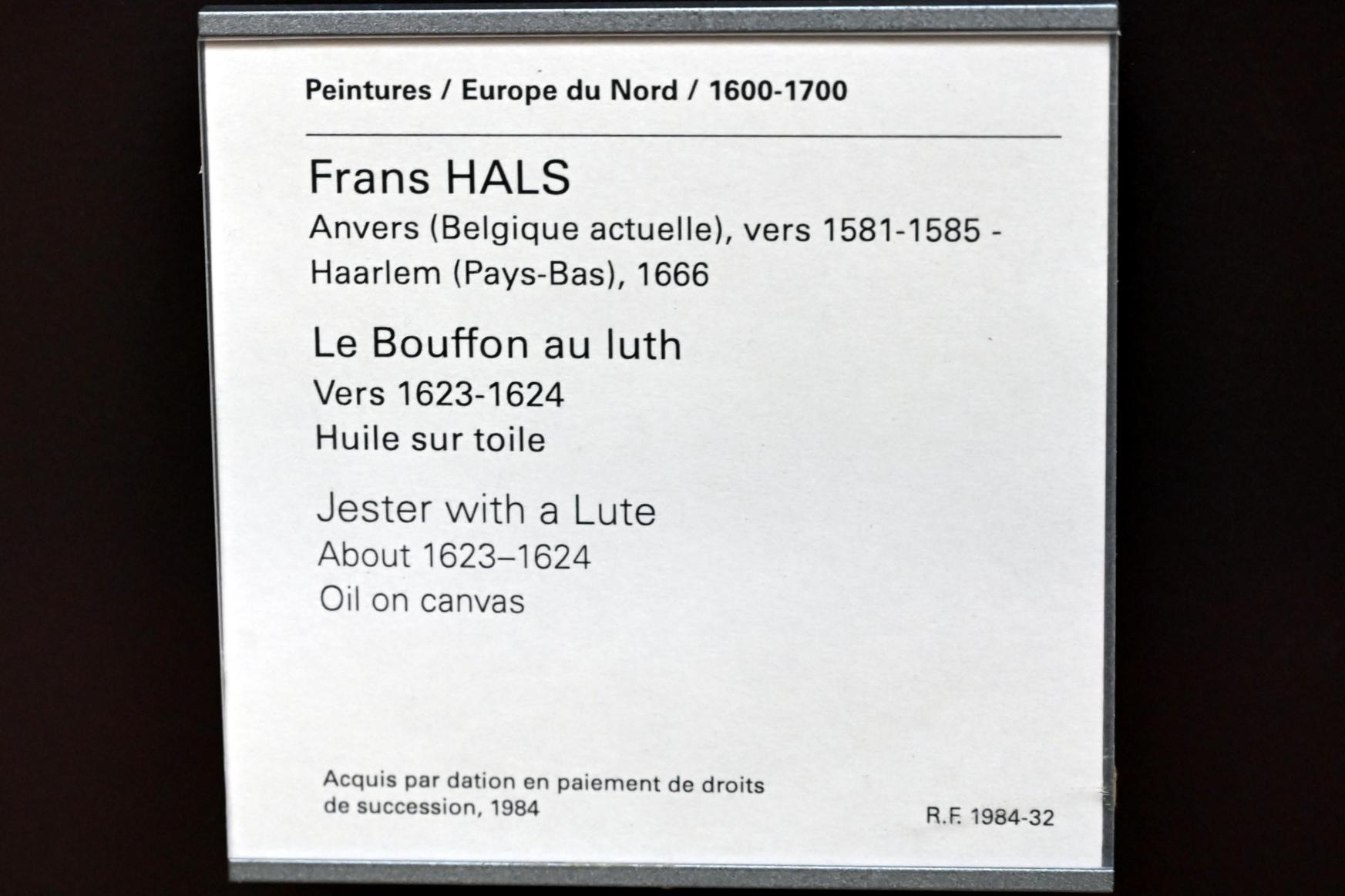 Frans Hals (1616–1664), Narr mit einer Laute, Paris, Musée du Louvre, Saal 846, um 1623–1624, Bild 2/2