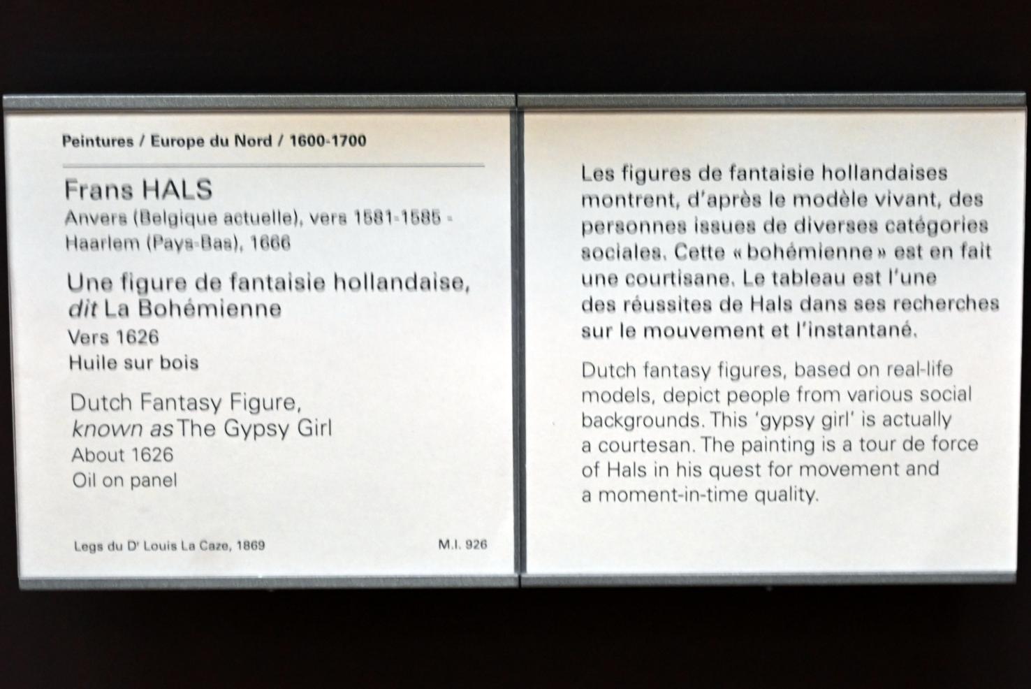 Frans Hals (1616–1664), Holländische Fantasiefigur (Zigeunermädchen), Paris, Musée du Louvre, Saal 846, um 1626, Bild 2/2