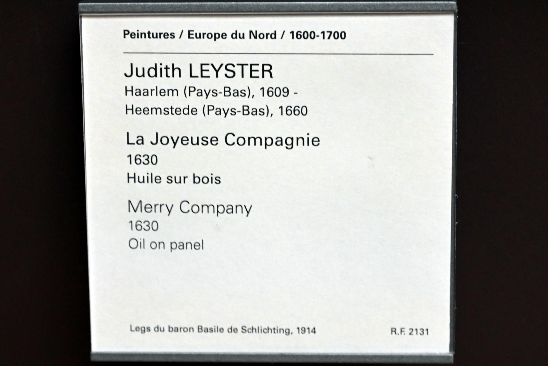 Judith Leyster (1629–1635), Fröhliche Gesellschaft, Paris, Musée du Louvre, Saal 846, 1630, Bild 2/2