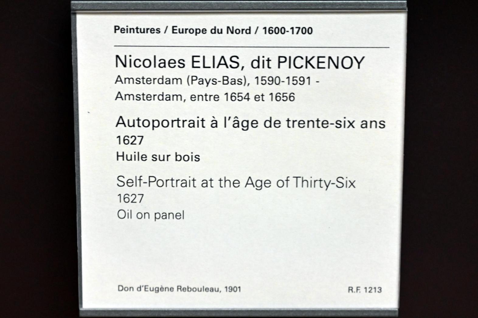 Nicolaes Eliasz. Pickenoy (1625–1636), Selbstporträt im Alter von 36 Jahren, Paris, Musée du Louvre, Saal 846, 1627, Bild 2/2