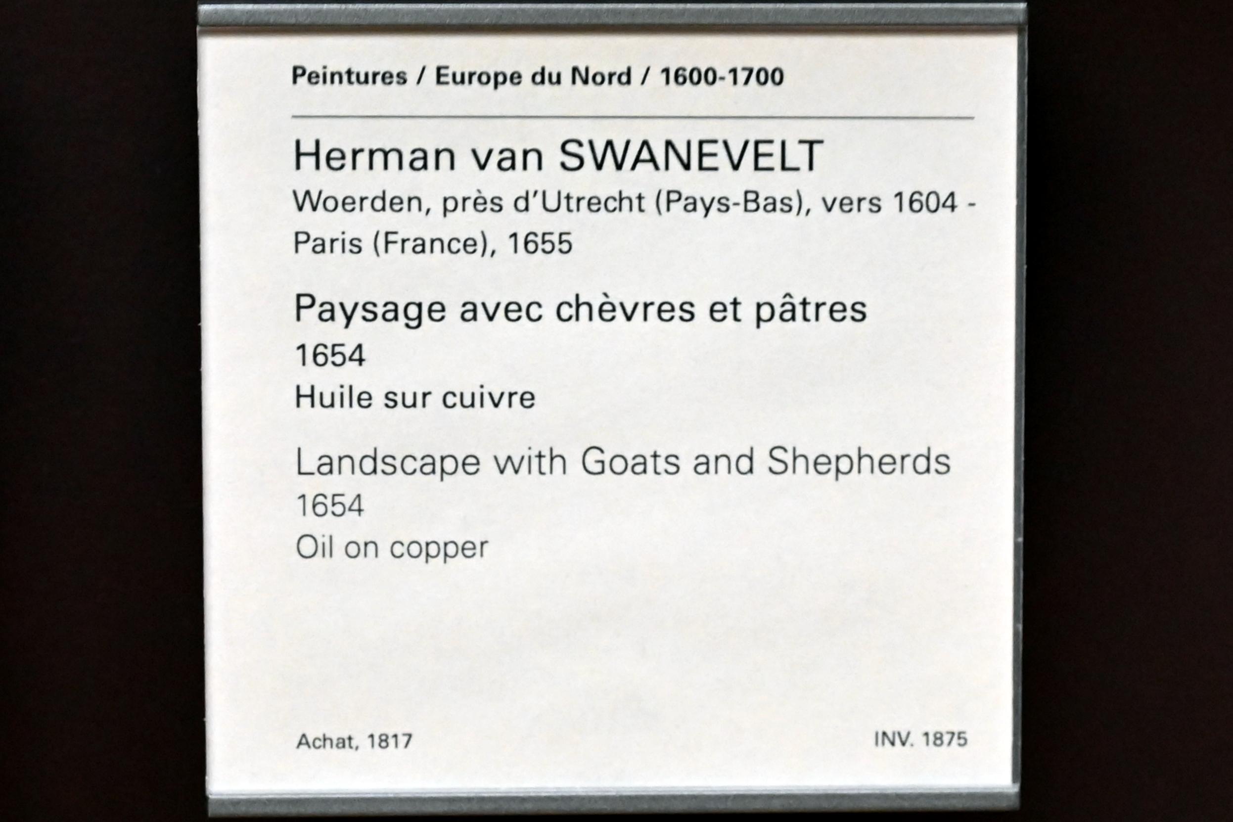 Herman van Swanevelt (1646–1654), Landschaft mit Ziegen und Hirten, Paris, Musée du Louvre, Saal 845, 1654, Bild 2/2