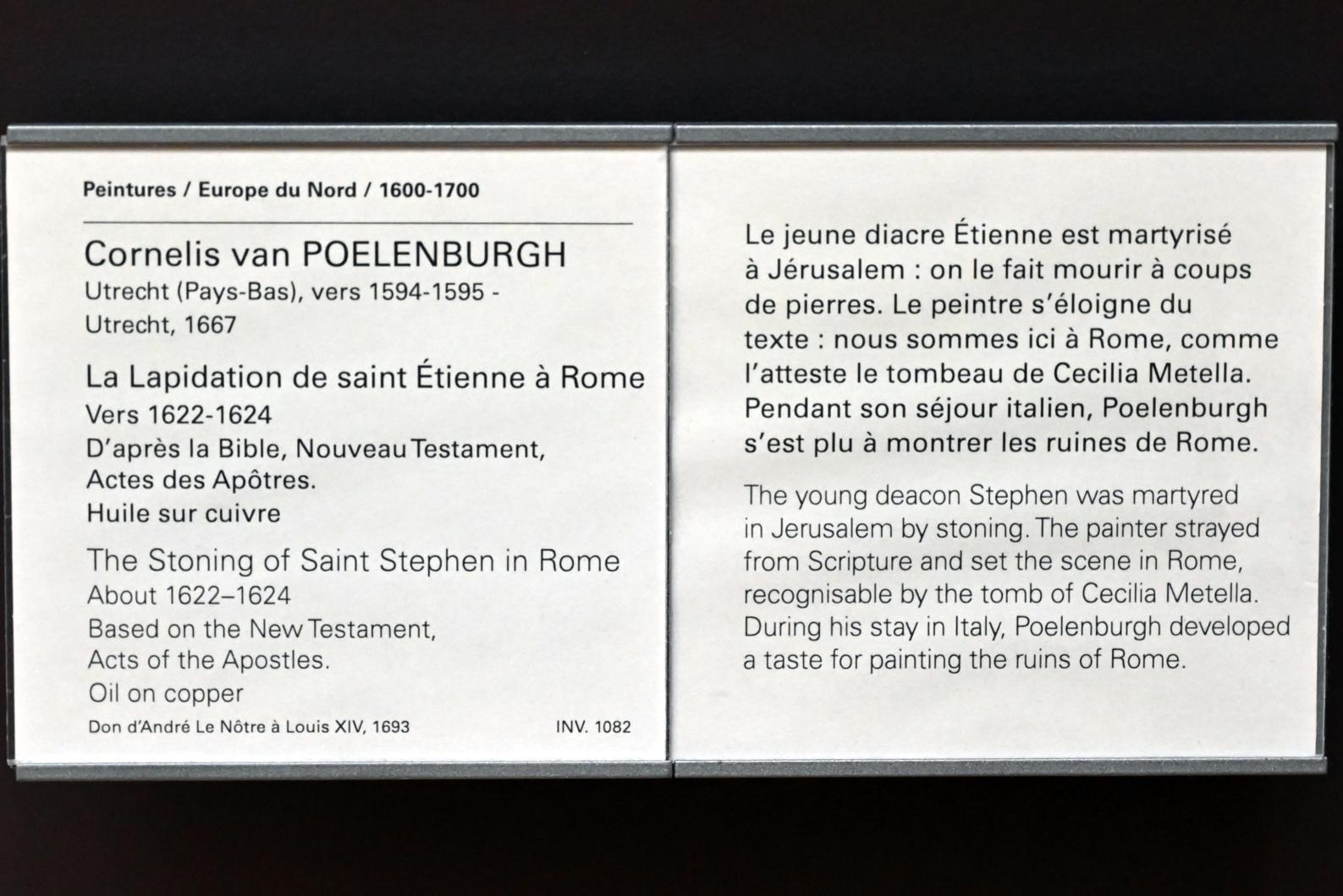Cornelis van Poelenburgh (1620–1646), Steinigung des Stephanus, Paris, Musée du Louvre, Saal 845, um 1622–1624, Bild 2/2
