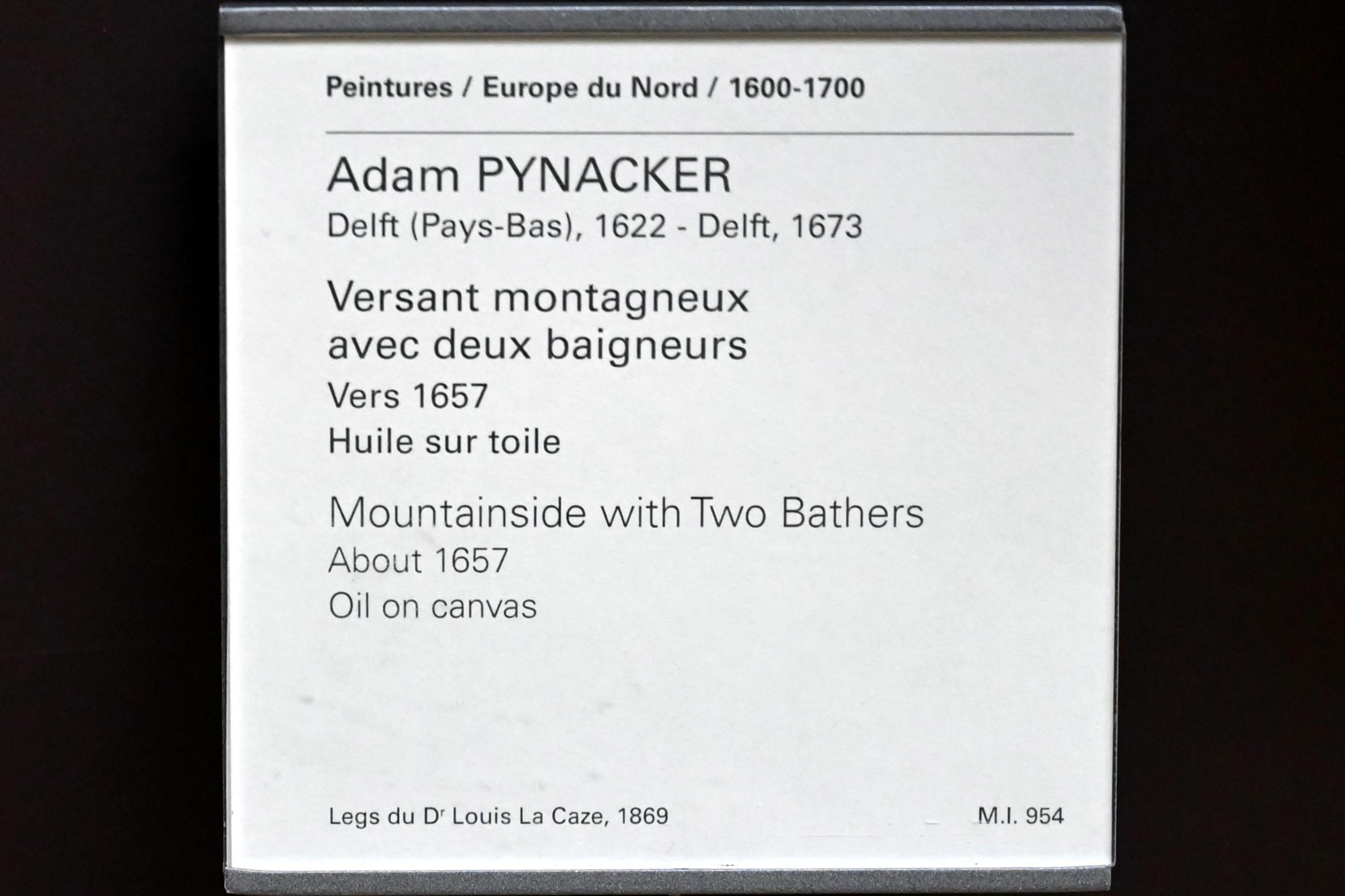 Adam Pynacker (1656–1665), Berghang mit zwei Badenden, Paris, Musée du Louvre, Saal 845, um 1657, Bild 2/2