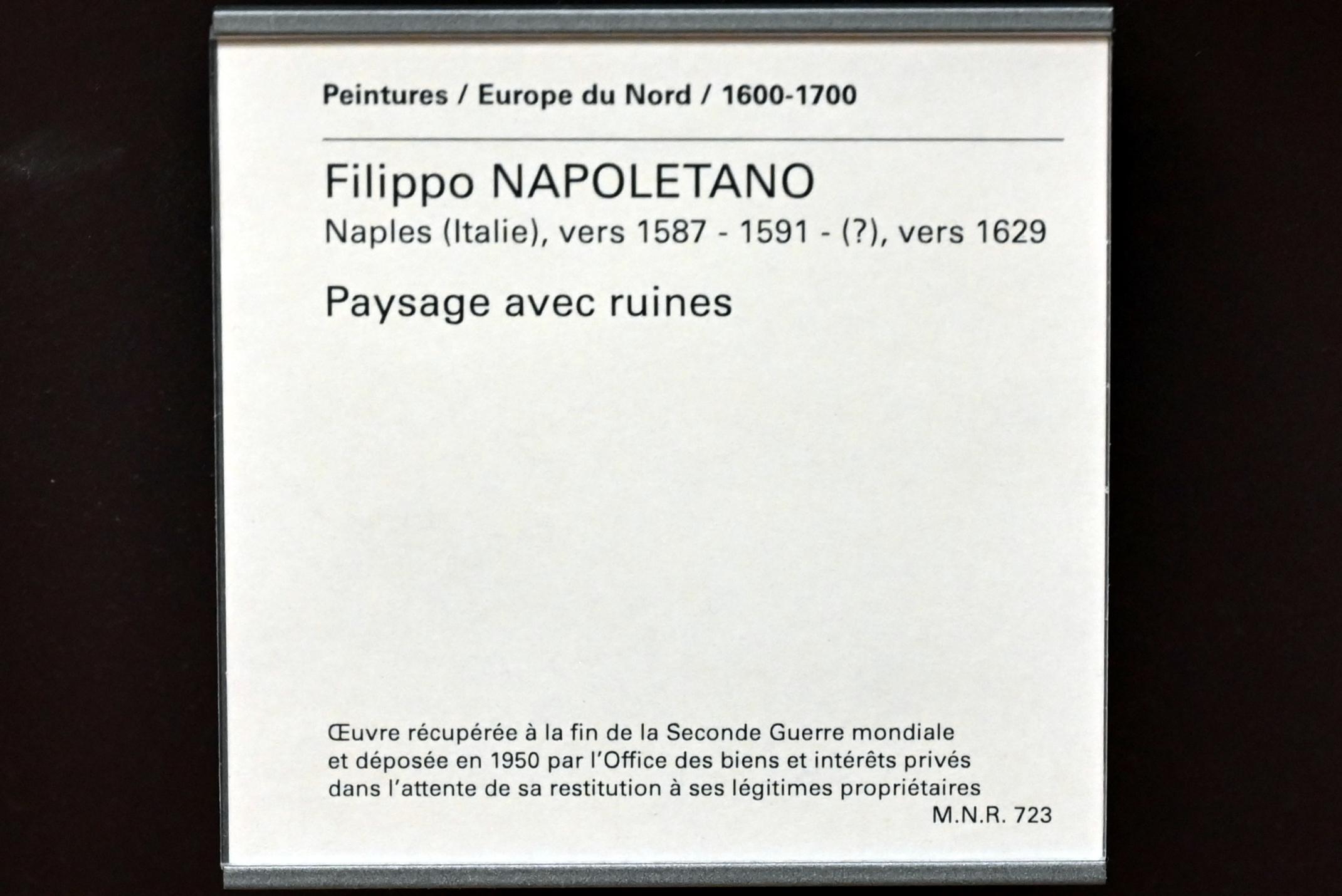 Filippo Napoletano (Filippo d’Angeli) (1629), Ruinenlandschaft, Paris, Musée du Louvre, Saal 845, Undatiert, Bild 2/2