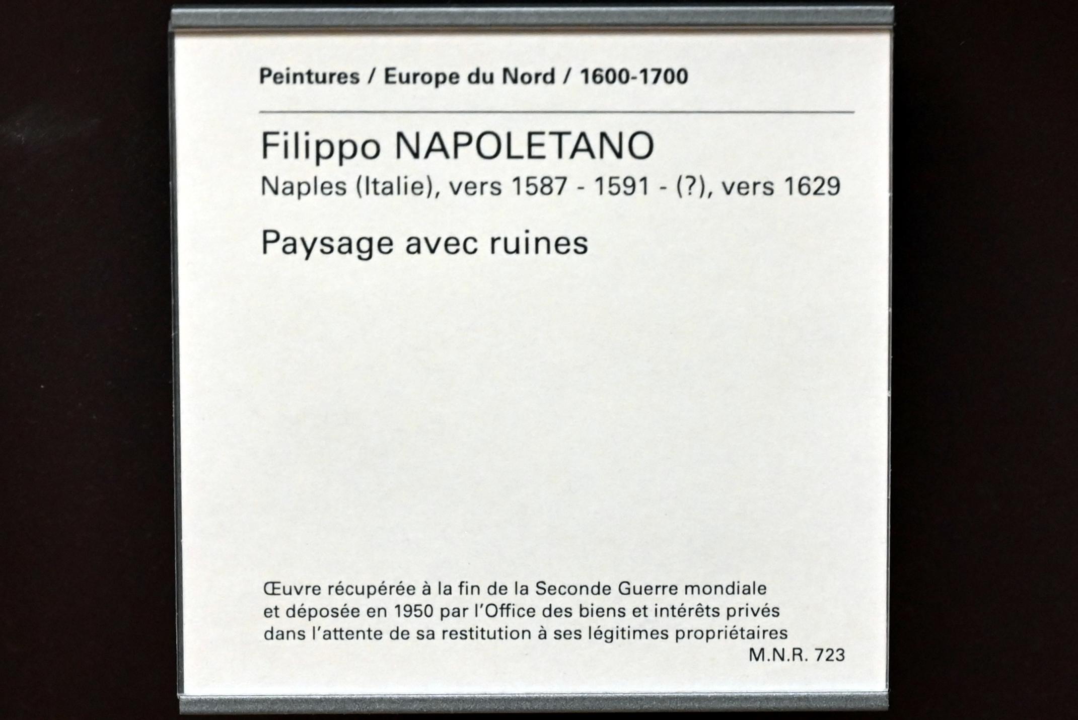 Filippo Napoletano (Filippo d’Angeli) (1629), Ruinenlandschaft, Paris, Musée du Louvre, Saal 845, Undatiert, Bild 2/2