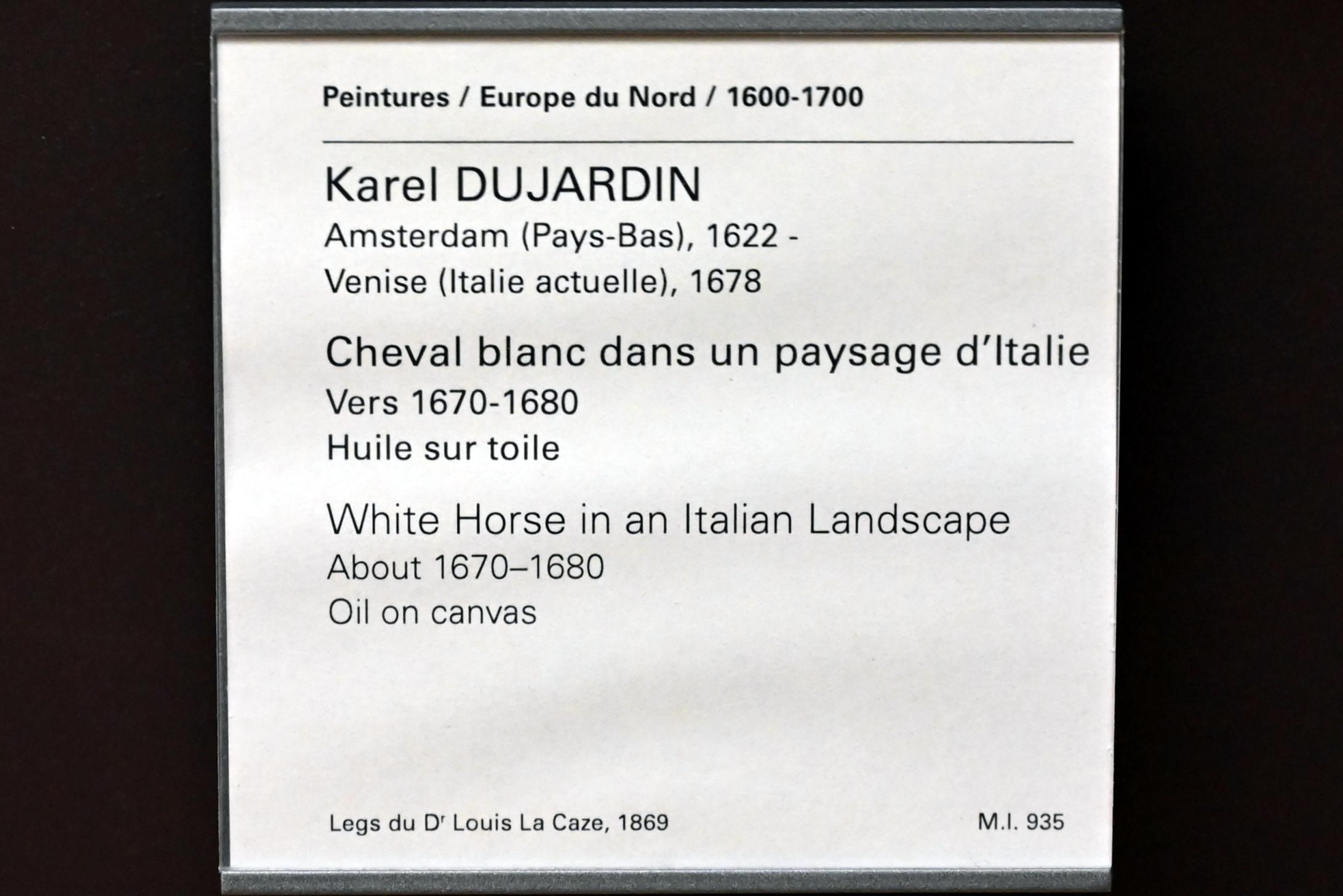 Karel Dujardin (1652–1678), Landschaft mit Schimmel, Paris, Musée du Louvre, Saal 845, um 1670–1680, Bild 2/2