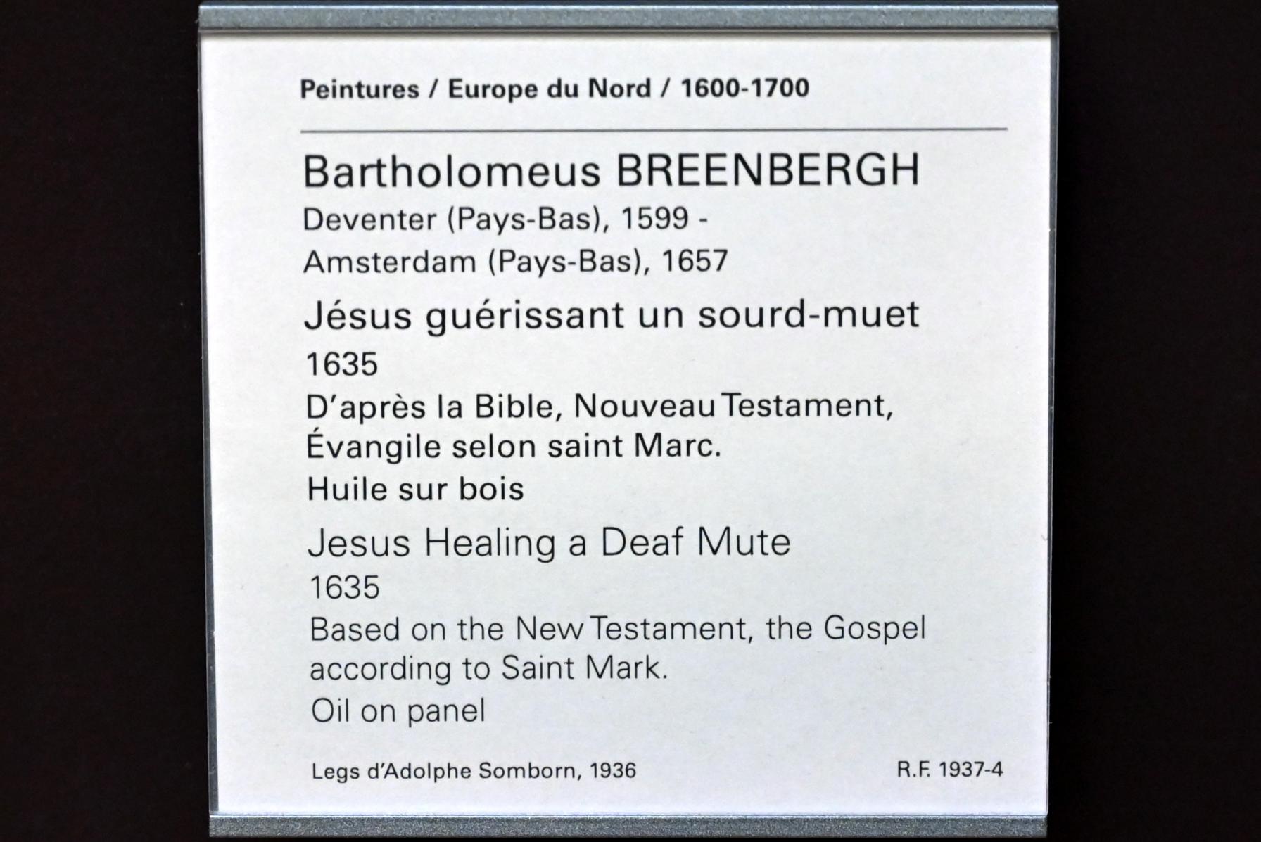 Bartholomeus Breenbergh (1627–1655), Christus heilt einen Taubstummen, Paris, Musée du Louvre, Saal 845, 1635, Bild 2/2