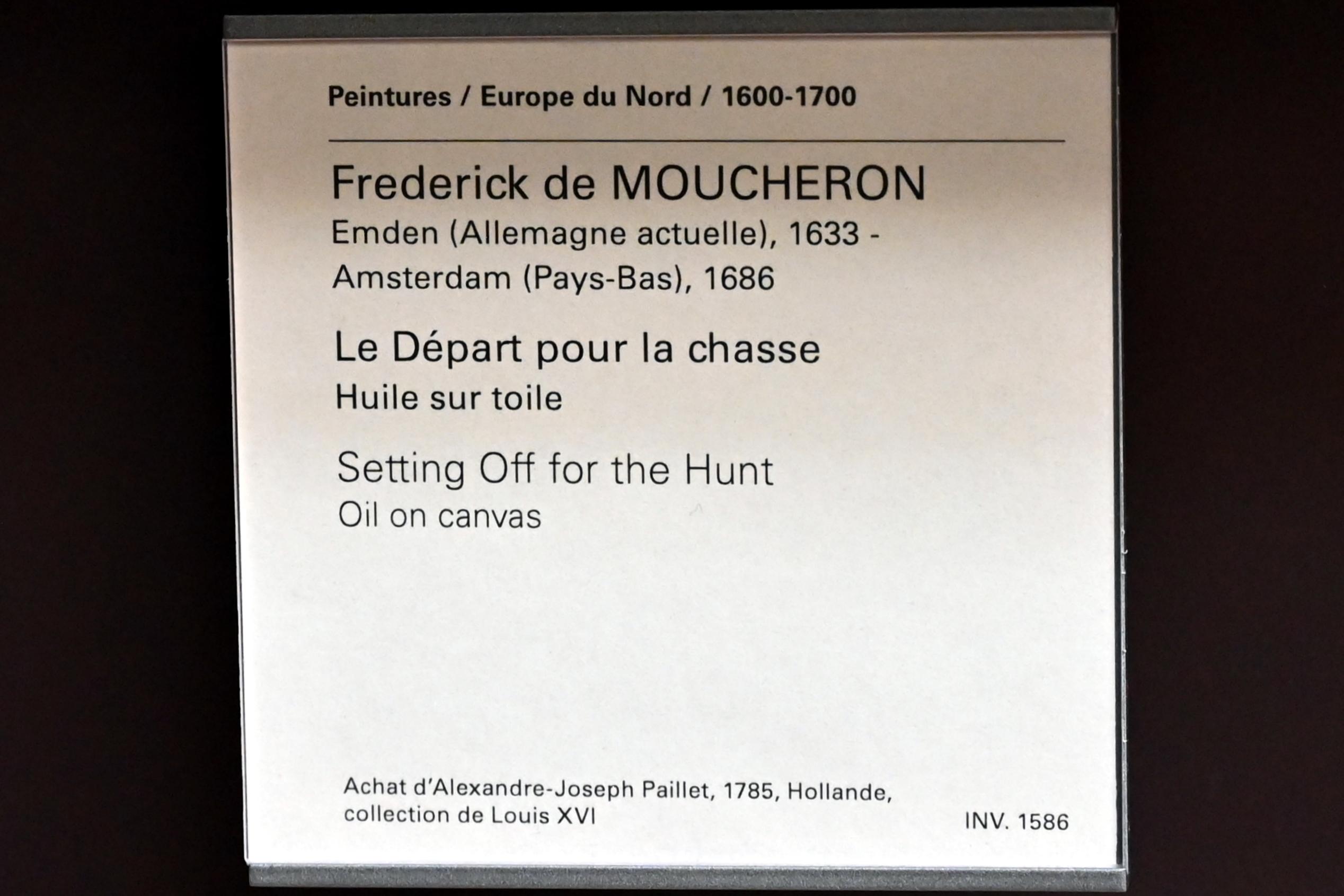 Frederik de Moucheron (Undatiert), Aufbruch zur Jagd, Paris, Musée du Louvre, Saal 845, Undatiert, Bild 2/2