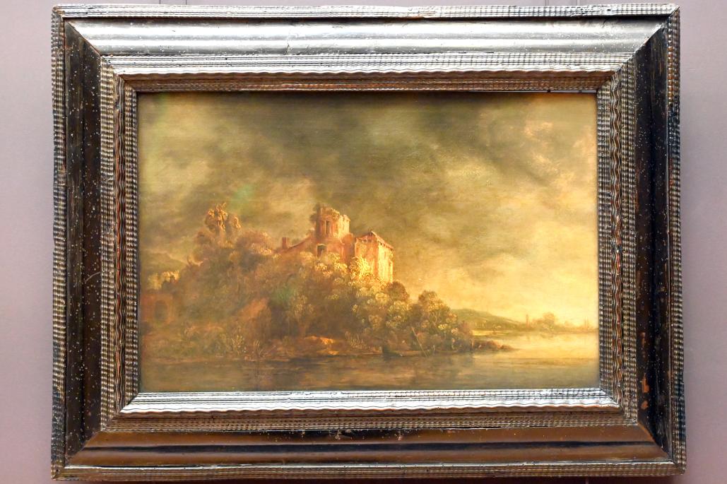 Rembrandt (Nachahmer) (1630–1647), Schloss über einem Fluss, Paris, Musée du Louvre, Saal 844, 1640–1650, Bild 1/2