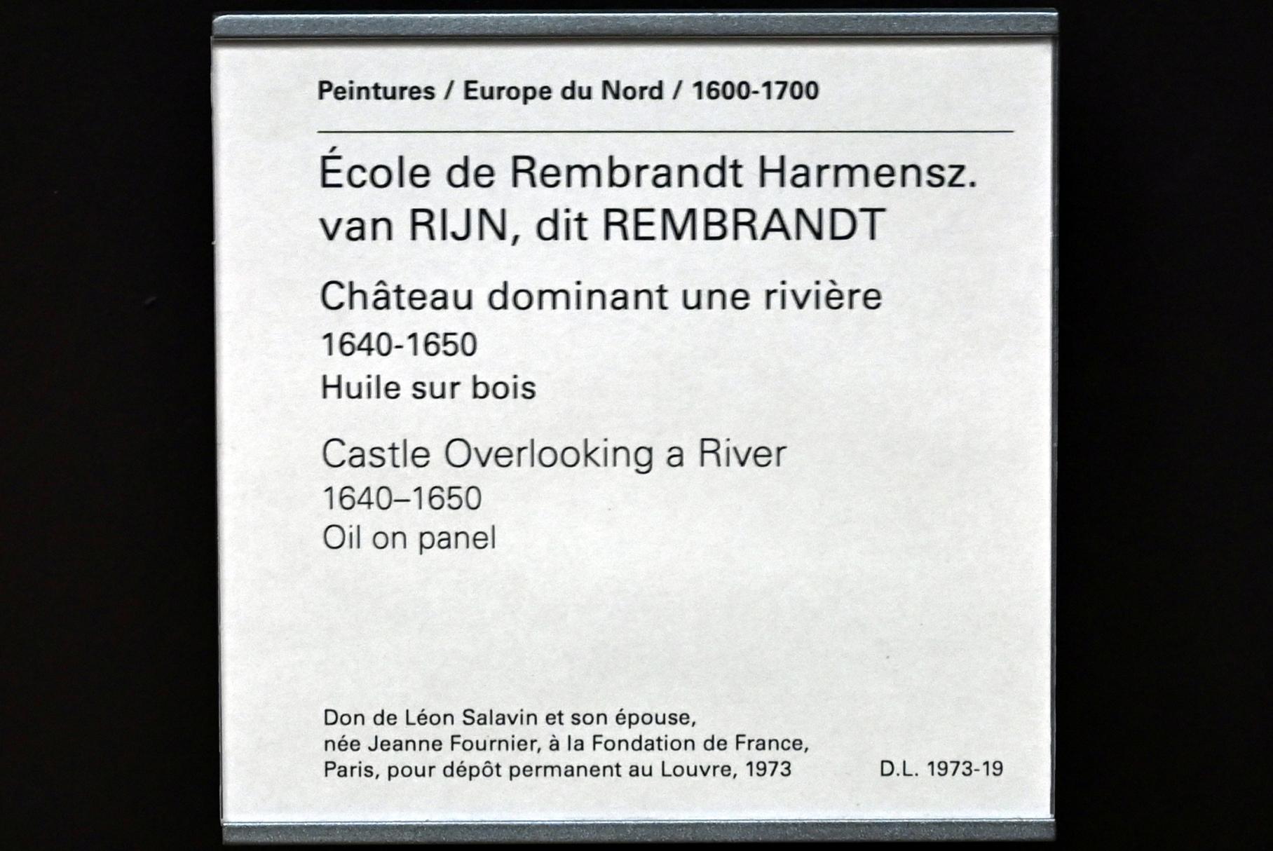 Rembrandt (Nachahmer) (1630–1647), Schloss über einem Fluss, Paris, Musée du Louvre, Saal 844, 1640–1650, Bild 2/2