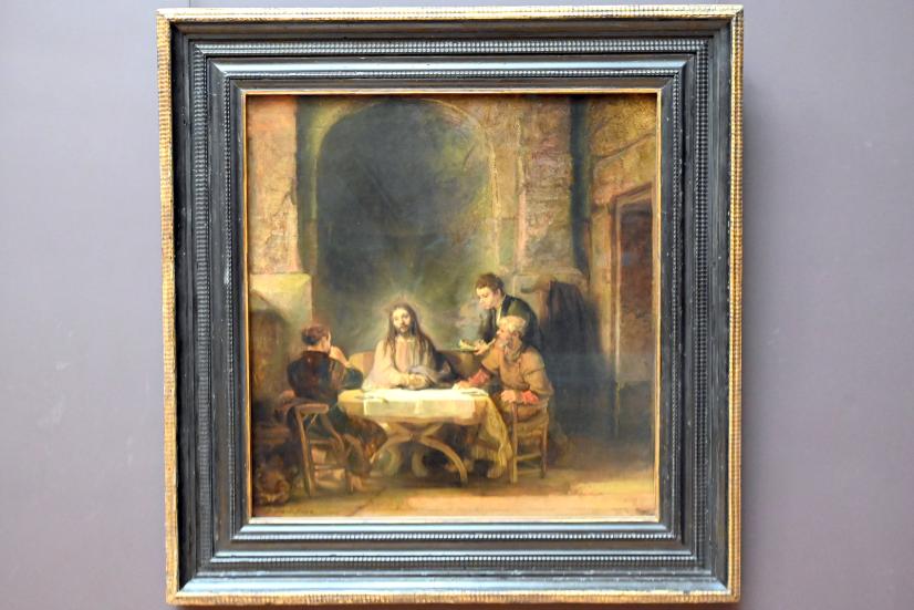 Rembrandt (Rembrandt Harmenszoon van Rijn) (1627–1669), Abendmahl in Emmaus, Paris, Musée du Louvre, Saal 844, 1648
