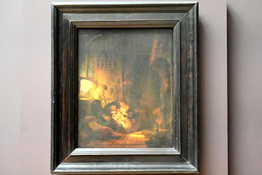 Rembrandt (Rembrandt Harmenszoon van Rijn) (1627–1669), Heilige Familie mit hl. Anna (Der Haushalt des Zimmermanns), Paris, Musée du Louvre, 1640