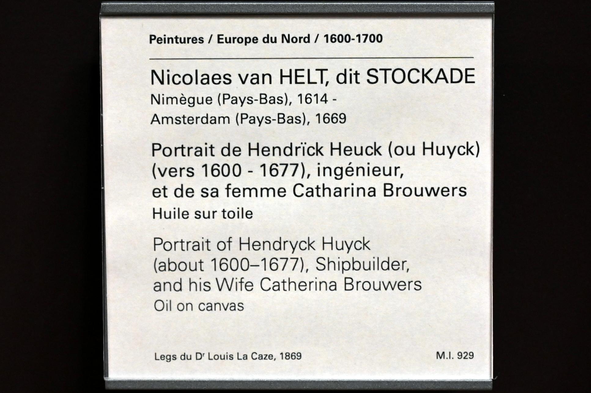 Nicolaes de Helt Stockade (Undatiert), Porträt des Ingenieurs Hendrick Heuck (um 1600-1677) und seiner Frau Catharina Brouwers, Paris, Musée du Louvre, Saal 843, Undatiert, Bild 2/2