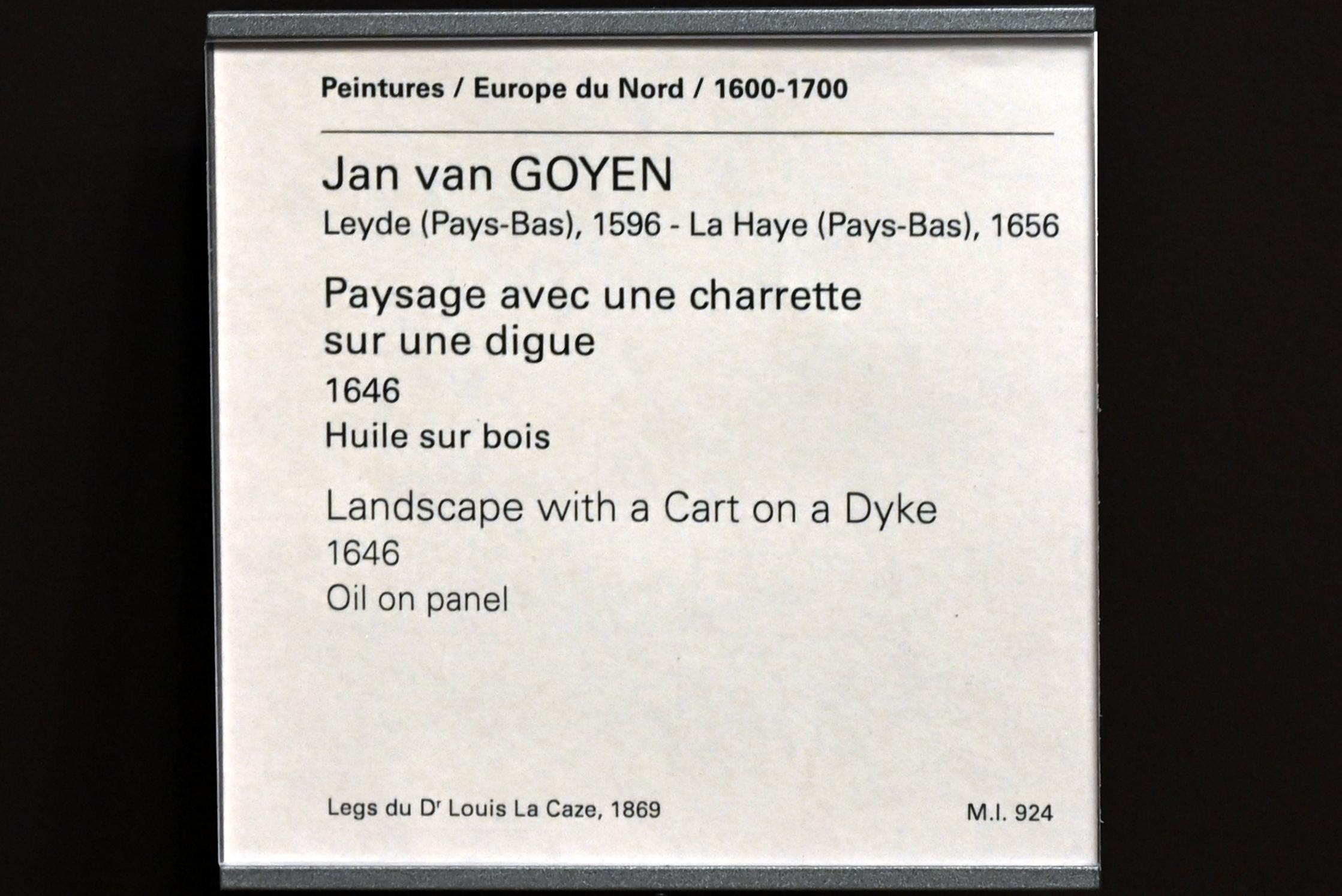Jan van Goyen (1621–1657), Landschaft mit Pferdekarren auf einem Deich, Paris, Musée du Louvre, Saal 843, 1646, Bild 2/2