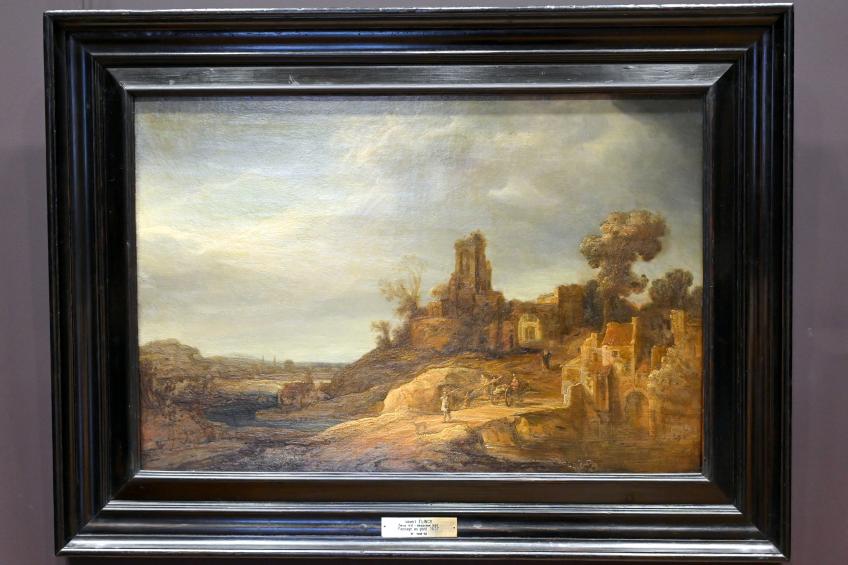 Govaert Flinck (1634–1645), Landschaft mit Brücke und Ruinen, Paris, Musée du Louvre, Saal 843, 1637, Bild 1/2