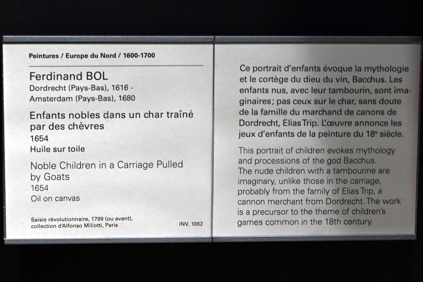 Ferdinand Bol (1643–1665), Nobel gekleidete Kinder in einem von Ziegen gezogenen Wagen, Paris, Musée du Louvre, Saal 843, 1654, Bild 2/2
