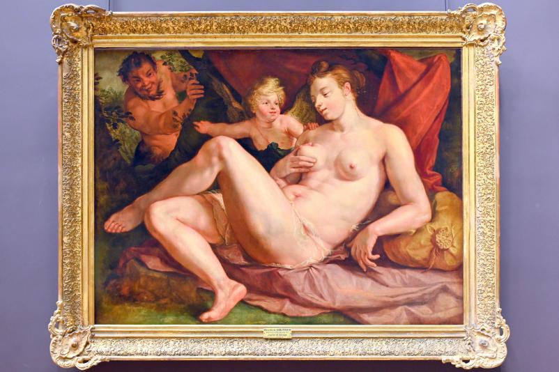 Hendrick Goltzius (1578–1616), Venus und Amor, beobachtet von einem Satyr, Paris, Musée du Louvre, Saal 843, 1616