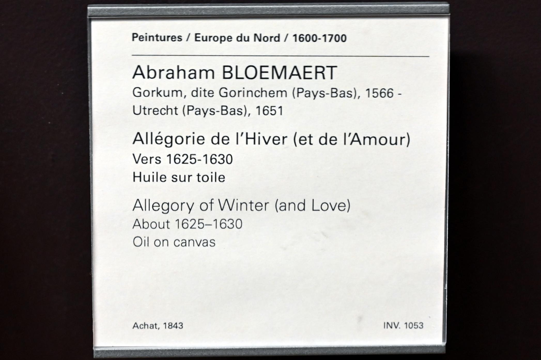 Abraham Bloemaert (1592–1637), Allegorie des Winters (und der Liebe), Paris, Musée du Louvre, Saal 841, um 1625–1630, Bild 2/2